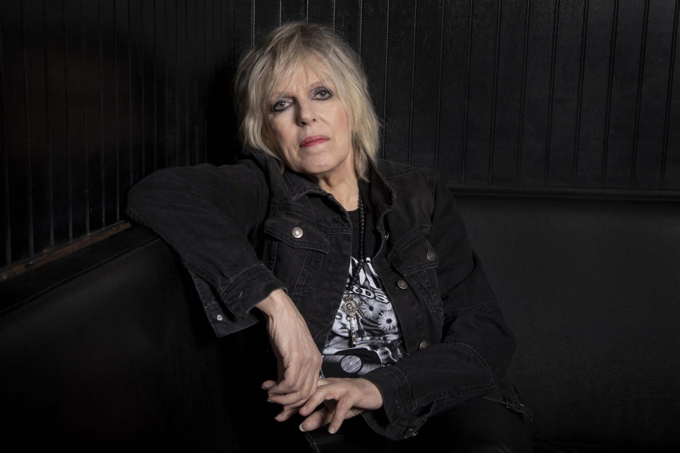 Lucinda Williams poses for a portrait on Friday, March 24, 2023 in New York to promote her book, “Don’t Tell Anybody the Secrets I Told You," out April 25. (Photo by Andy Kropa/Invision/AP)
