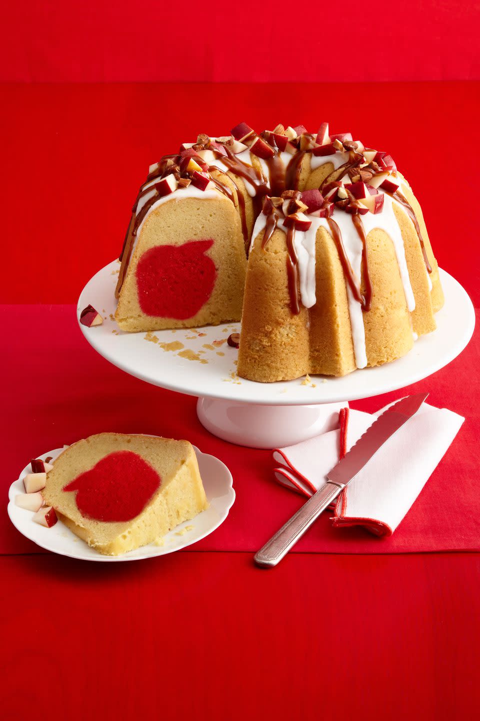 <p>Just when you thought bundt cake couldn't get better, this one has an apple hidden inside.<br><br><strong><a rel="nofollow noopener" href="https://www.womansday.com/food-recipes/food-drinks/recipes/a51833/surprise-caramel-apple-pound-cake/" target="_blank" data-ylk="slk:Get the recipe.;elm:context_link;itc:0;sec:content-canvas" class="link ">Get the recipe.</a></strong></p>