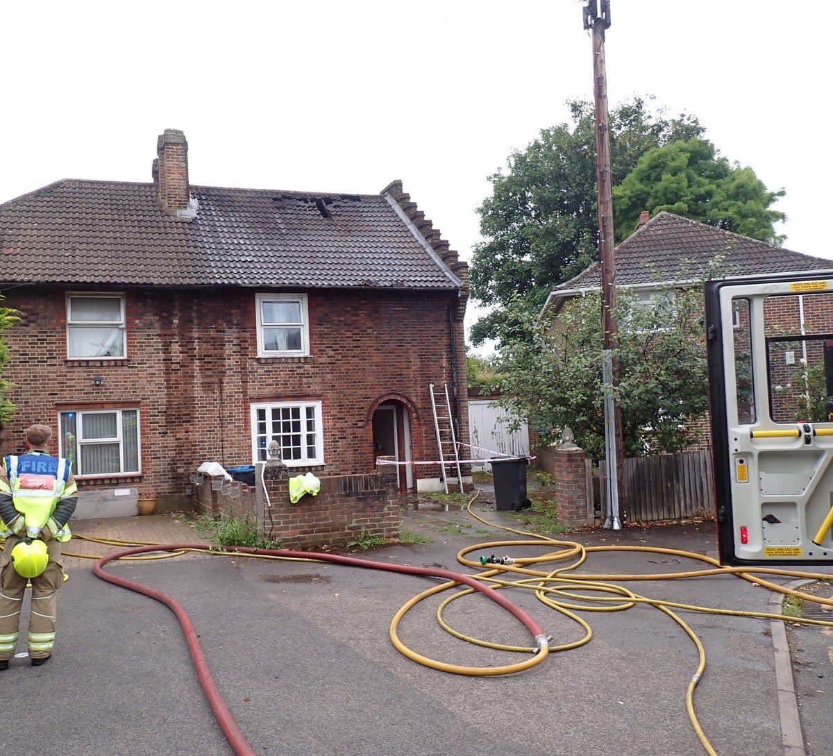 The fire tore through a house in Bakers End, Wimbledon (London Fire Brigade)