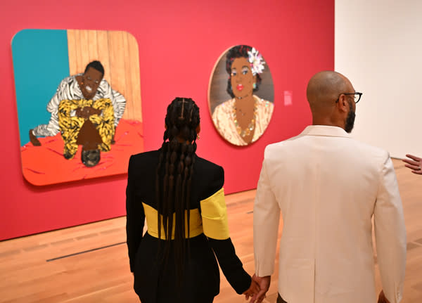 ATLANTA, GEORGIA - SEPTEMBER 13: (L-R) Alicia Keys and Swizz Beatz attend The Giant Party, Celebrating The Opening Of The High Museum Of Art Exhibition "Giants: Art From The Dean Collection Of Swizz Beatz And Alicia Keys" at High Museum of Art on September 13, 2024 in Atlanta, Georgia.  (Photo by Derek White/Getty Images for High Museum of Art)