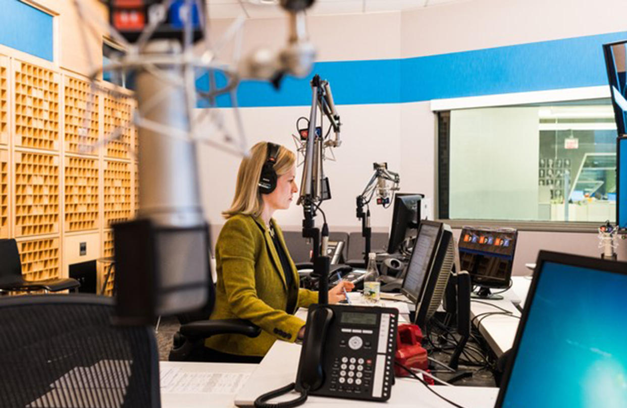 Kelly at work at NPR. (Courtesy NPR)