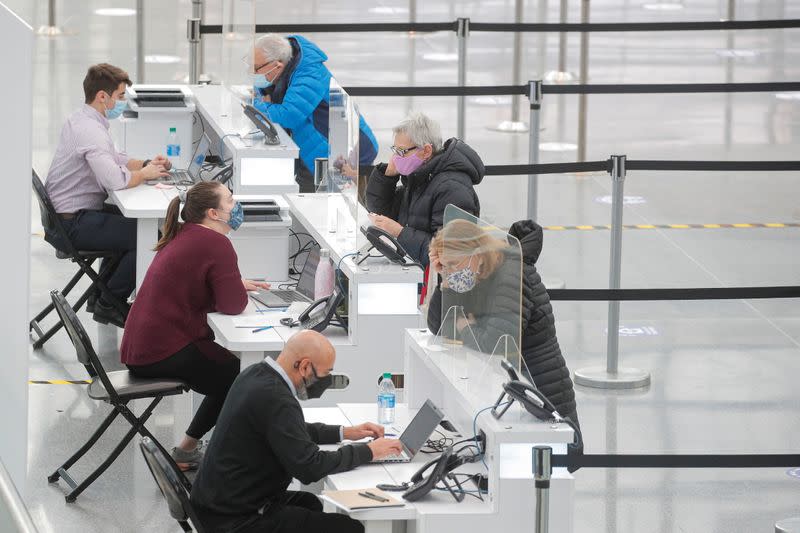 New York State COVID-19 vaccination site at Jacob K. Javits Convention Center, in New York City