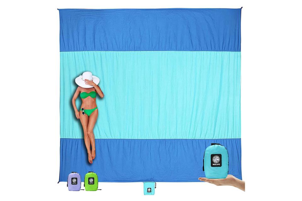 Blue large beach blanket