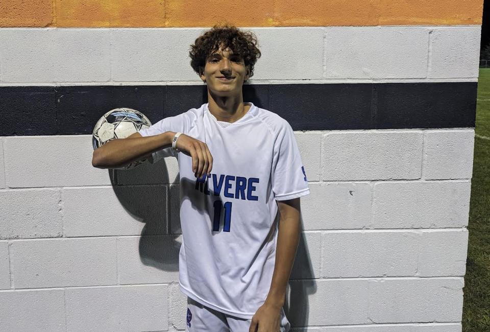 Revere's Dylan Halm has stepped in as an uber scorer for the boys soccer team.