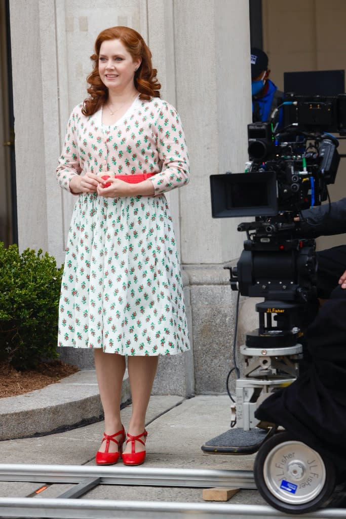 Adams on set of ‘Disenchanted’ on April 5 in NYC. - Credit: SteveSands/NewYorkNewswire/MEGA