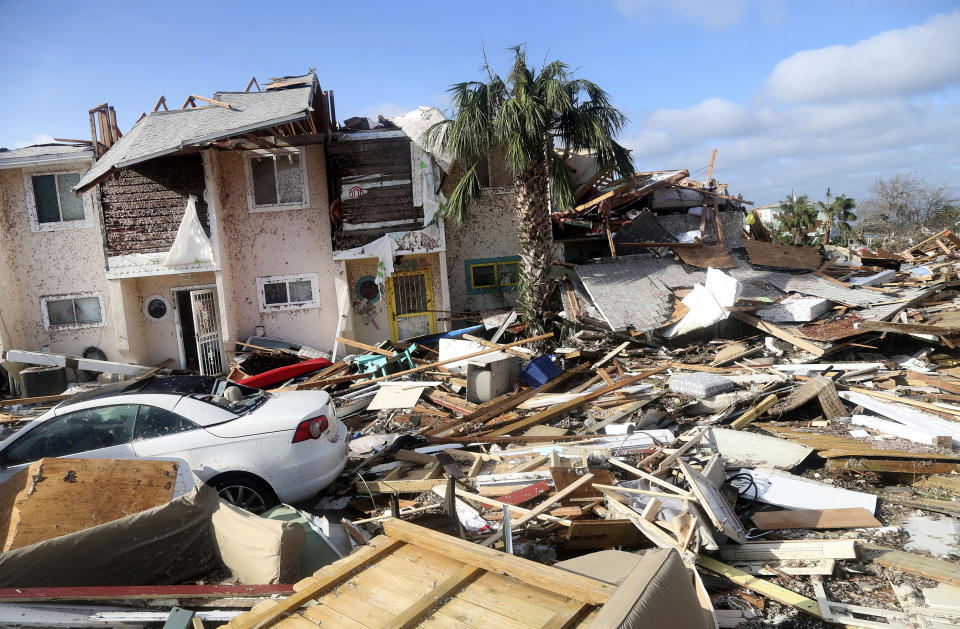 The coastal township of Mexico Beach, Fla., lays devastated on Thursday, Oct. 11, 2018, after Hurricane Michael made landfall on Wednesday in the Florida Panhandle. (Douglas R. Clifford/Tampa Bay Times via AP)