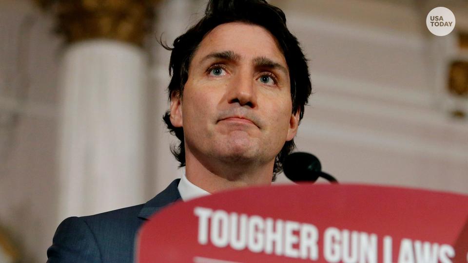 Canada's Prime Minister Justin Trudeau announces new gun control legislation in Ottawa, Ontario, on Monday, May 30, 2022.