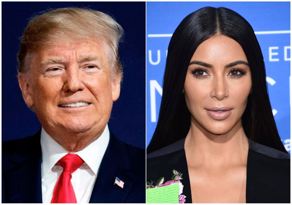 President Donald Trump and Kim Kardashian