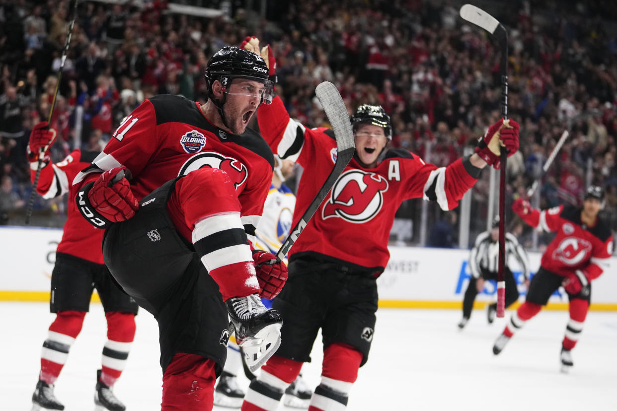 Devils beat Sabres 41 in NHL regularseason opener in Prague