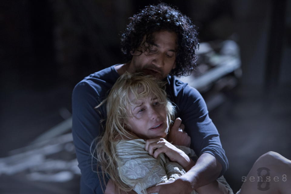 Naveen Andrews and Daryl Hannah in Sense8.<span class="copyright">Netflix</span>