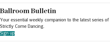 Newsletter promotion - Ballroom Bulletin - in article (Strictly Come Dancing)