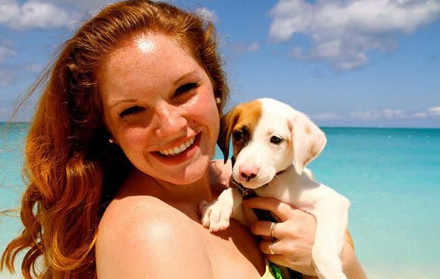 Potcake Place lets Island visitors cuddle puppies. Photo: Facebook