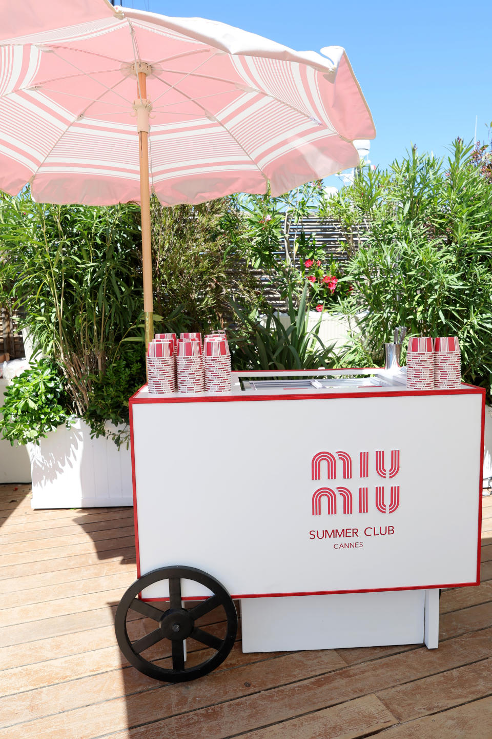 CANNES, FRANCE - MAY 21: A general view during Miu Miu Summer Club at L'Ecrin Plage on May 21, 2024 in Cannes, France. (Photo by Victor Boyko/Getty Images for Miu Miu)