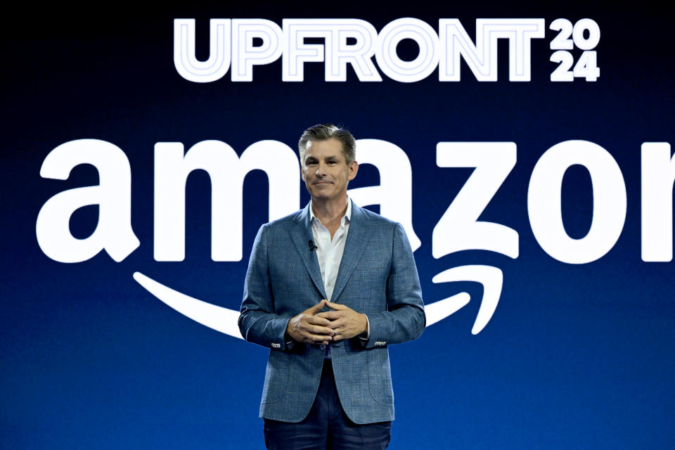 NEW YORK, NEW YORK - MAY 14: Mike Hopkins, Head of Prime Video & Amazon MGM Studios, speaks onstage as Amazon debuts Inaugural Upfront Presentation at Pier 36 on May 14, 2024 in New York City.  (Photo by Slaven Vlasic/Getty Images for Amazon)