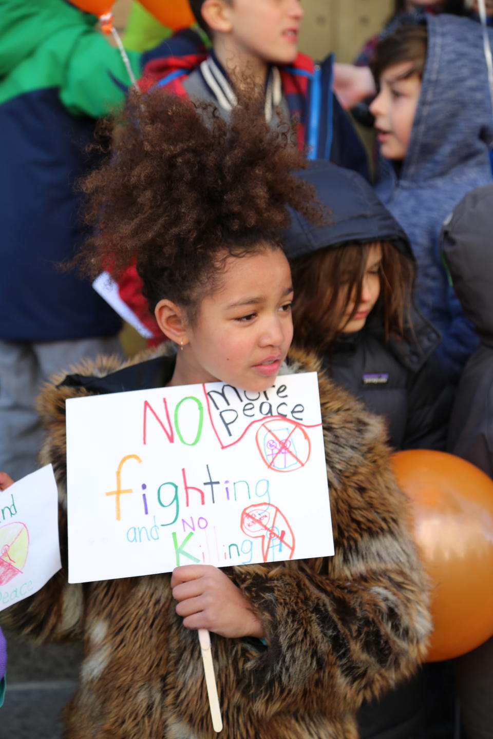 <p>Students at Science, Language and Arts International School in Brooklyn, New York take part in a national walkout to protest gun violence.<br> (Photo: Getty Images) </p>