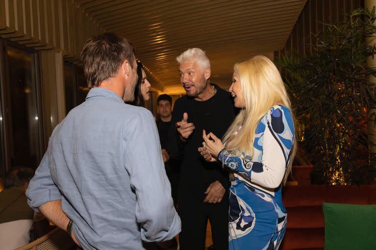 Facundo Pieres, Zaira Nara, Marcelo Tinelli y Susana Giménez, en la inauguración del rooftop HUMA, en Punta del Este