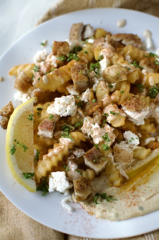 <p>Kendell Kreations</p><p>I make this when I have some leftover Greek chicken, or sometimes I whip some up just to have these and then I make Greek fries!</p><p><strong>Get the recipe: <a href="https://kendellkreations.com/greek-fries-with-chicken/" rel="nofollow noopener" target="_blank" data-ylk="slk:Greek Fries with Chicken;elm:context_link;itc:0;sec:content-canvas" class="link ">Greek Fries with Chicken</a></strong></p>