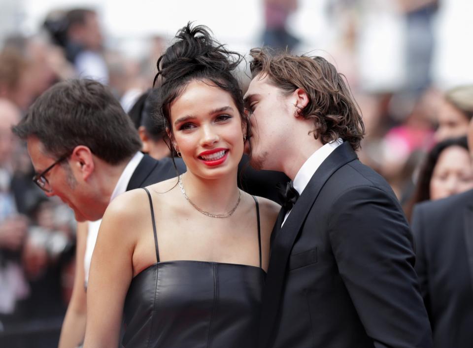 Brooklyn Beckham shows his love for girlfriend Hana Cross as they party in Cannes