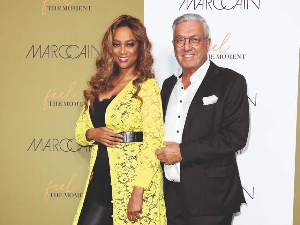 Tyra Banks und Marc-Cain-Inhaber Helmut Schlotterer (Bild: 2022 Franziska Krug/Getty Images für Marc Cain)