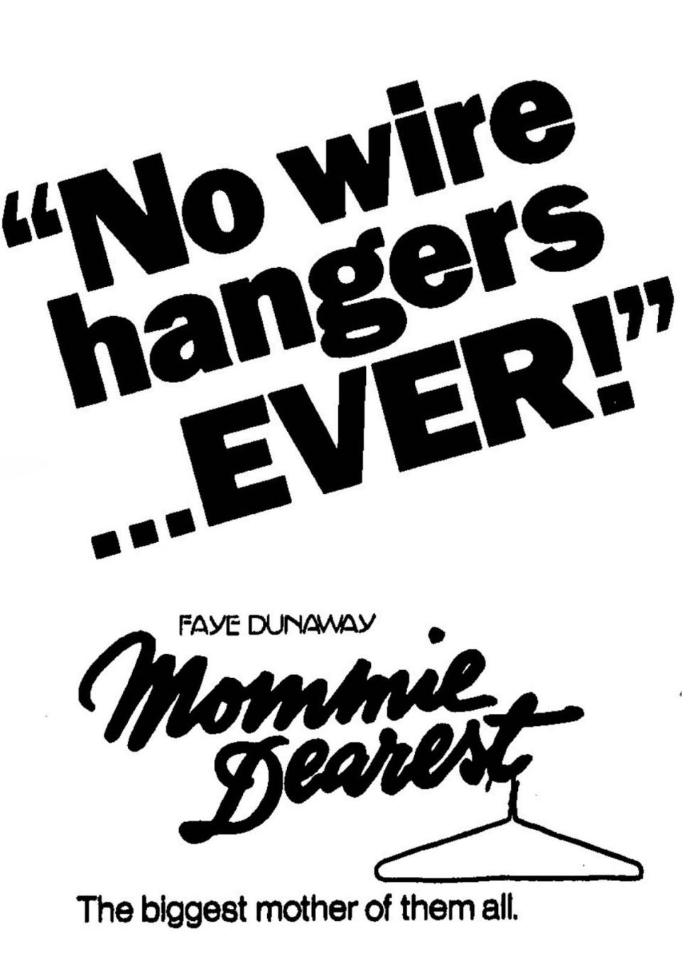 Newspaper ad for Mommie Dearest from 1981.
