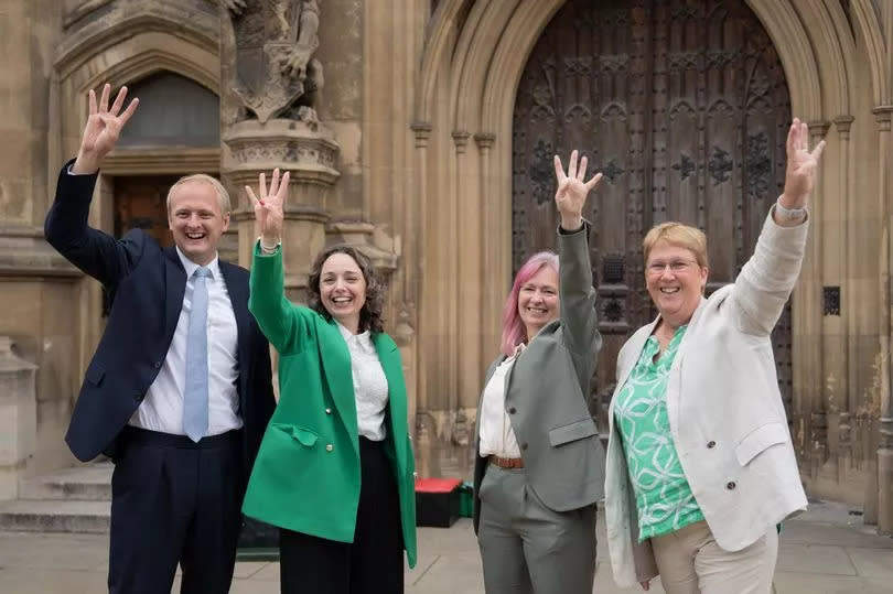 Plaid's four MPs (from left: Ben Lake, Llinos Medi, Liz Saville Roberts, Ann Davies)