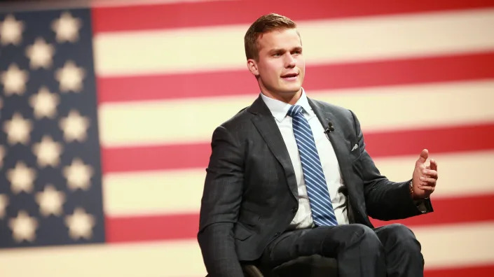 Representative Madison Cawthorn, a Republican from North Carolina, speaks during the Conservative Political Action Conference (CPAC) in Dallas, Texas, U.S., on Friday, July 9, 2021. <span class=copyright>Dylan Hollingsworth/Bloomberg via Getty Images</span>