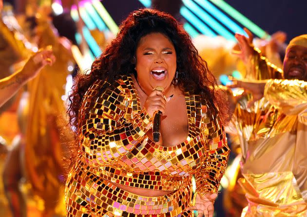 Lizzo performing during the 2022 BET Awards at Microsoft Theater. (Photo: Leon Bennett via Getty Images)