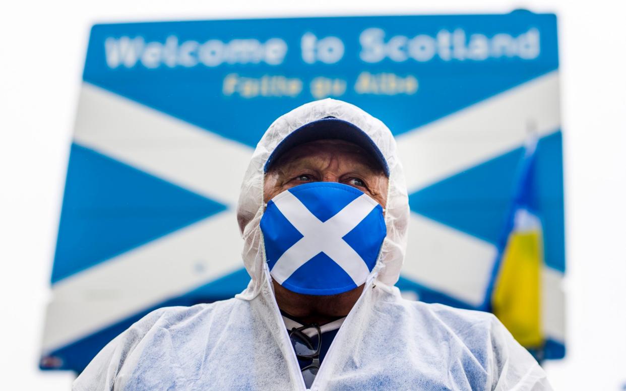 Protesters have previously descended on the border urging travellers to "stay away" - Euan Cherry/Euan Cherry