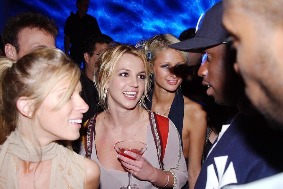 (EXCLUSIVE, Premium Rates Apply) Britney Spears, Paris Hilton and Sean P Diddy Coombs (Photo by Jeff Kravitz/FilmMagic)