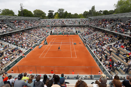 Tennis - French Open - Roland Garros, Paris, France - May 26, 2019 General view of Court Simonne-Mathieu during the first round match between Spain's Garbine Muguruza and Taylor Townsend of the U.S. REUTERS/Vincent Kessler