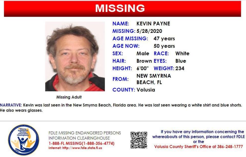 Kevin Payne was last seen on May 28, 2020 in New Smyrna Beach.