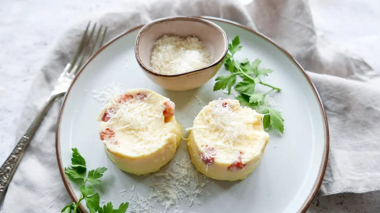 cheesy egg bites on plate