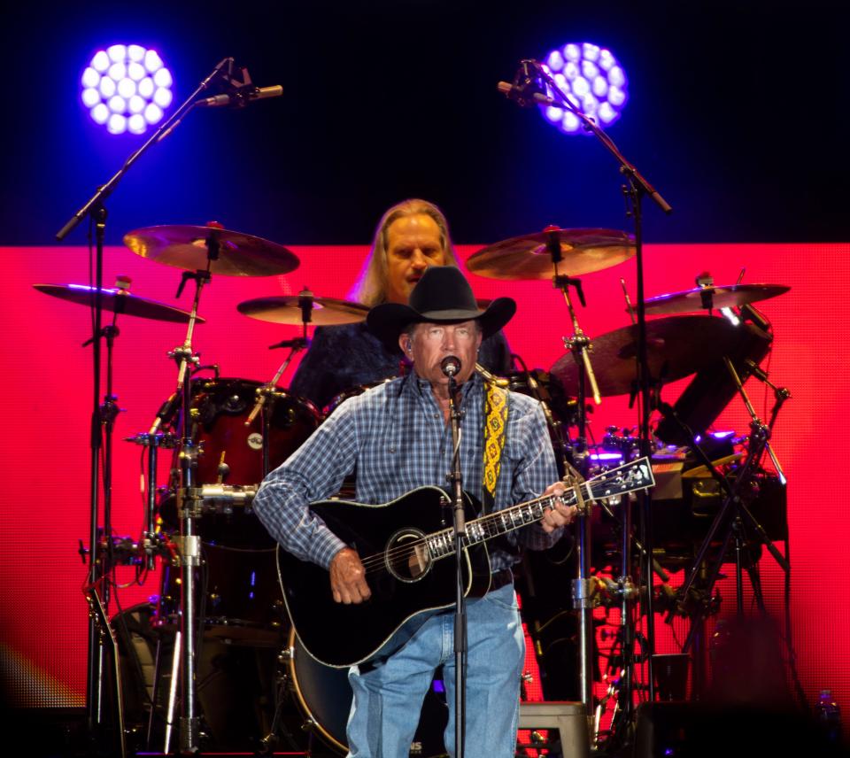 George Strait performs at Nissan Stadium in Nashville , Tenn., Friday, July 28, 2023.