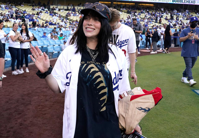 Becky G attends The Los Angeles Dodgers Game at Dodger Stadium on