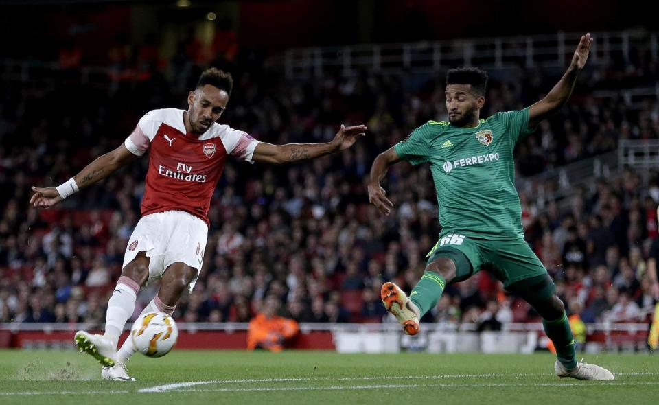 Aubameyang netted his second and third goals of the season on Thursday: Getty Images
