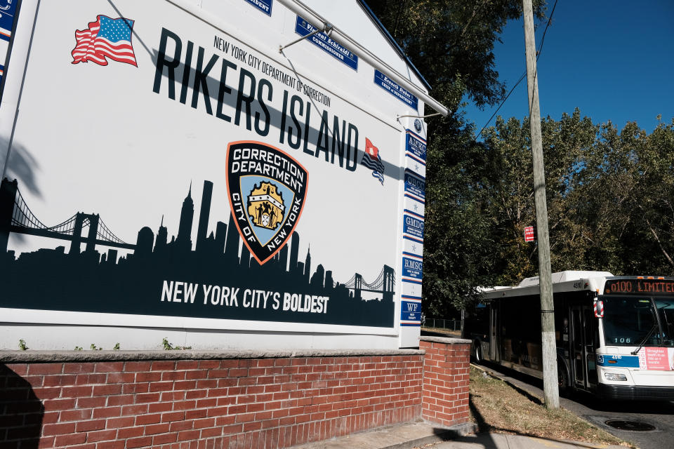 The entrance to Rikers Island