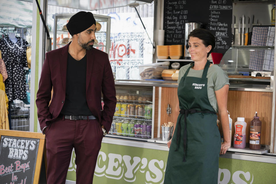 EastEnders,21-09-2022,6560,Kheerat Panesar (JAZ DEOL);Eve Unwin (HEATHER PEACE),***EMBARGOED TILL TUESDAY 13TH SEPTEMBER 2022***, BBC, Jack Barnes/Kieron McCarron