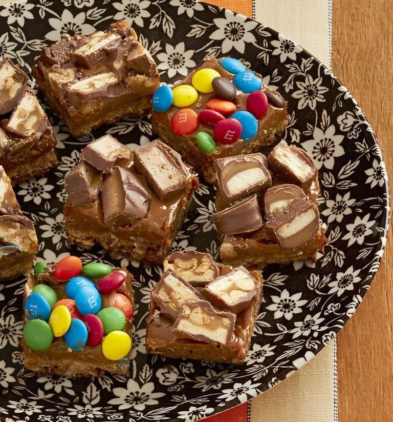 Candy-Covered Caramel Bars