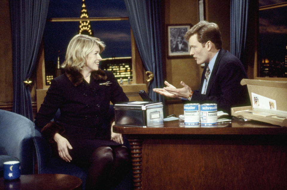 Conan interviews Martha Stewart on "Late Night."