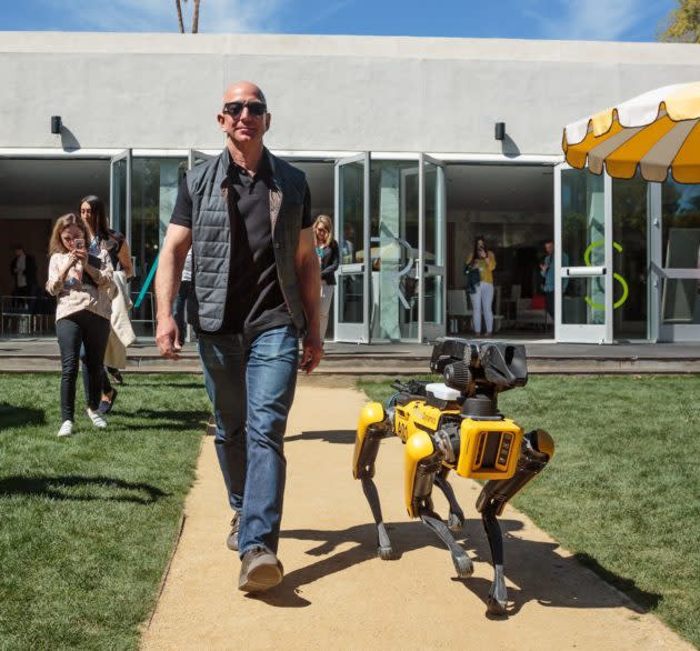 Jeff Bezos and robot dog