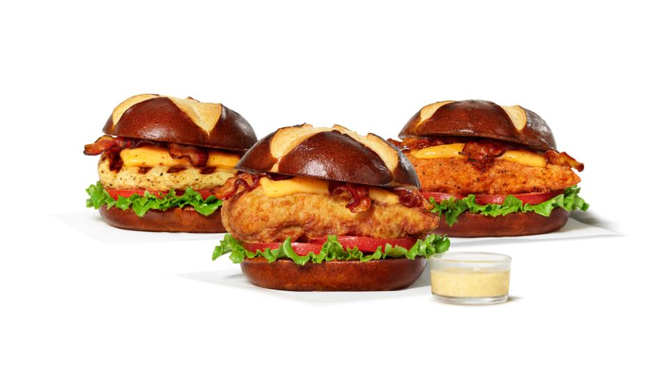 Chick-fil-A announced Thursday it is testing the Pretzel Cheddar Club Sandwich exclusively in participating restaurants in Raleigh, North Carolina, for a limited time while supplies last.