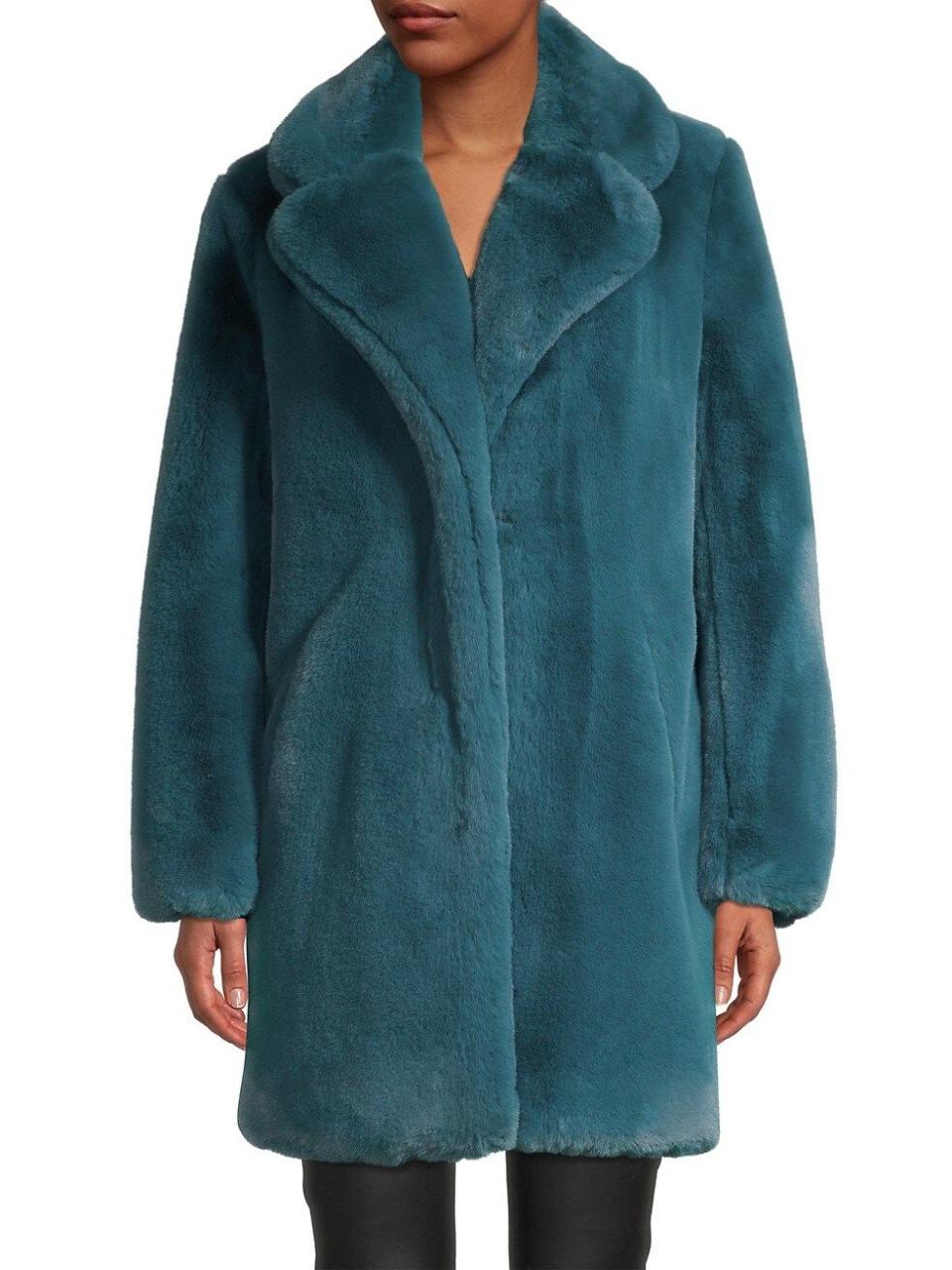 Apparis Stella Faux Fur Pea Coat