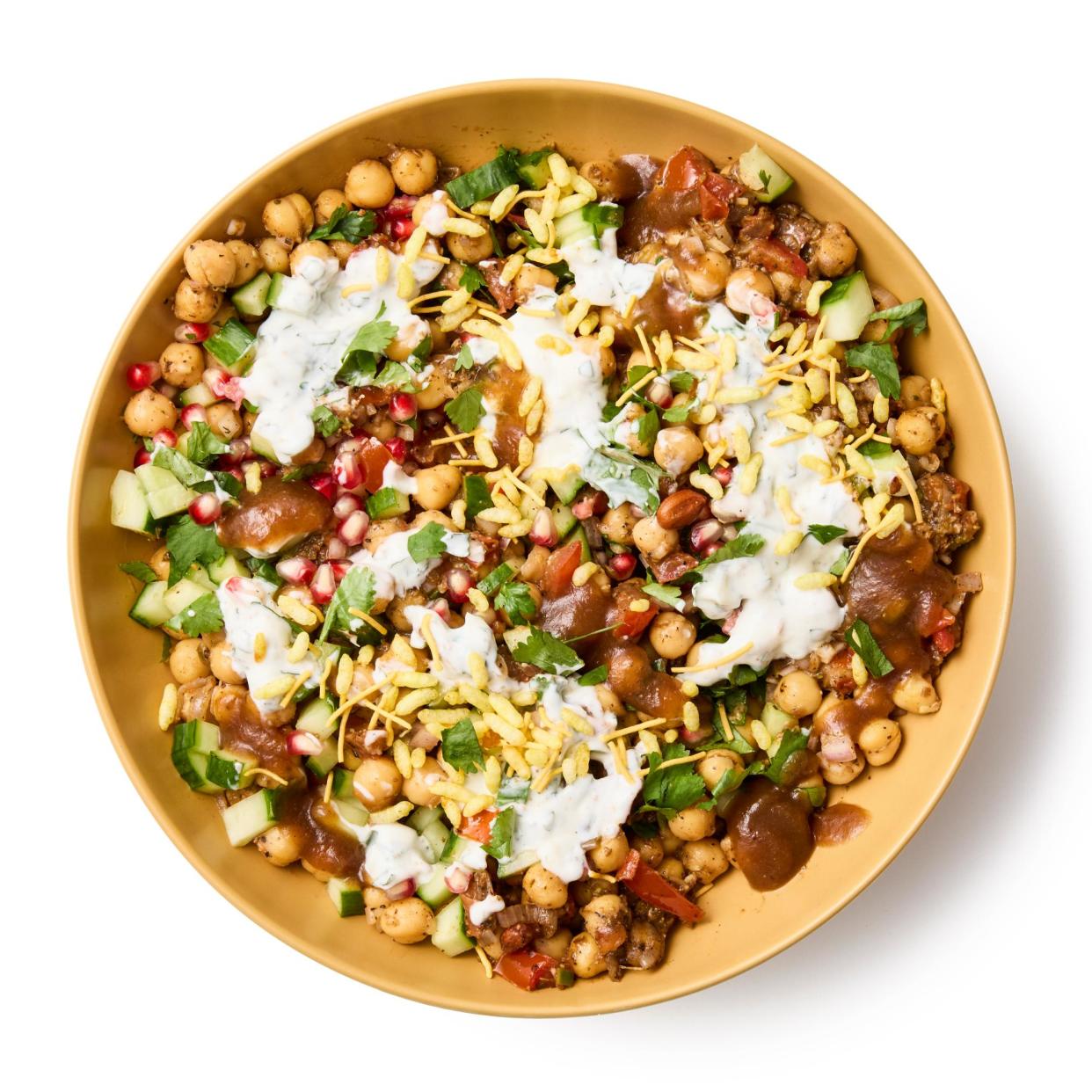 <span>A saucy little number: Felicity Cloake’s <em>chana chaat</em>.</span><span>Photograph: Robert Billington/The Guardian. Food styling: Loïc Parisot.</span>