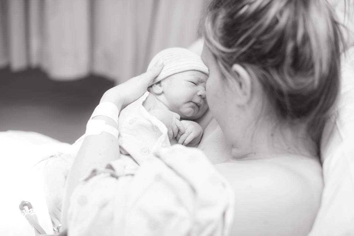 Stock picture of a woman who has just given birth. Some women give birth without knowing they are pregnant. (Getty Images)