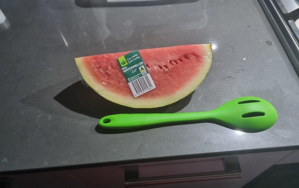 A small quarter of watermelon one Woolworths customer received