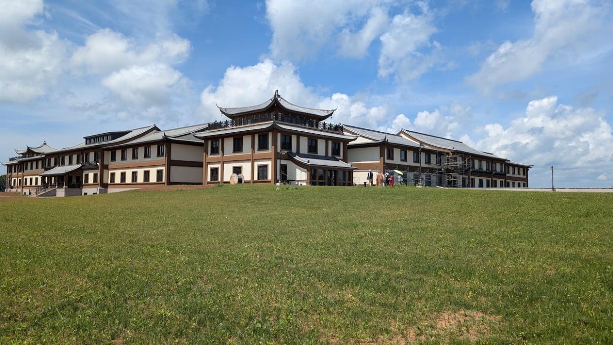 The new monastery and dormitory was designed by Nine Yards Studio in Charlottetown and features traditional Asian architecture. (Ken Kinton/CBC - image credit)