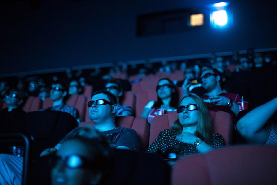 For illustrative purposes: Audience members wear 3D spectacles to watch a movie at the Cinema Park multiscreen theatre complex at the Metropolis Shopping and Entertainment Mall in Moscow, Russia, on Saturday, May 18, 2013. (Andrey Rudakov/Bloomberg via Getty Images)