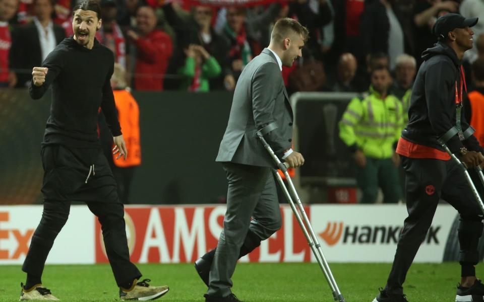 Zlatan discards his crutches - Credit: AFP
