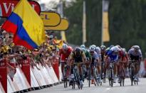 Cycling - Tour de France - The 231-km Stage 7 from Fougeres to Chartres - July 13, 2018 - LottoNL-Jumbo rider Dylan Groenewegen of the Netherlands sprints to stage victory. REUTERS/Stephane Mahe