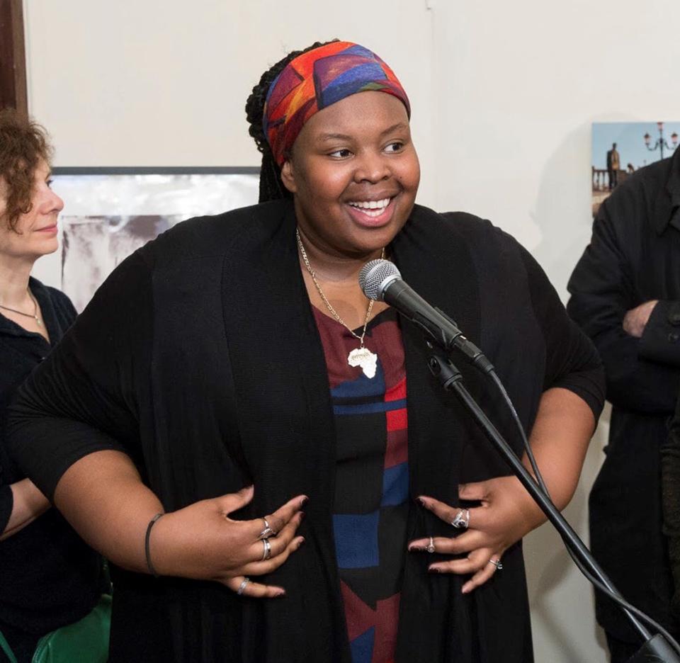 Khadija Saye in 2017, when she represented Britain at the Venice Biennale - Daffyd Jones